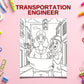 Transportation Engineer Kids Coloring Page, Women in STEM Activity, STEM Activity, Classroom Resource, Career Exploration