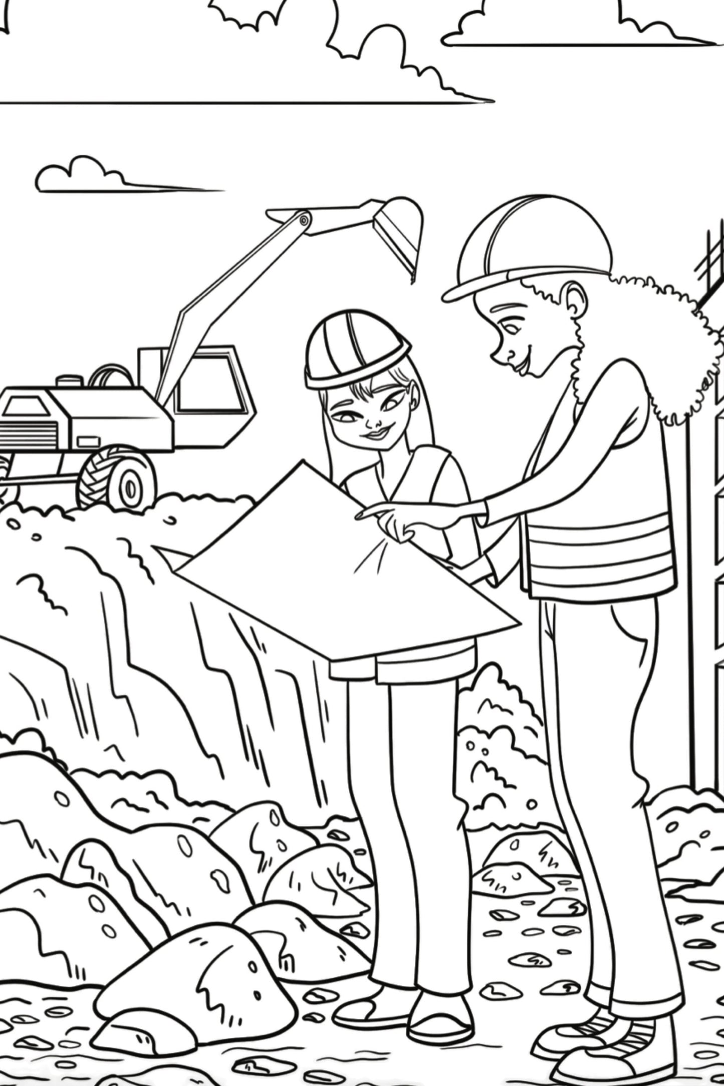 Geotechnical Engineer Kids Coloring Page, Women in STEM Activity, STEM Activity, Classroom Resource, Career Exploration
