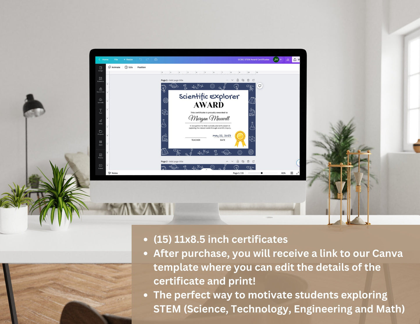 15 STEM Classroom Awards Certificates Templates, End of School Year Awards, STEM Classroom, Student Recognition