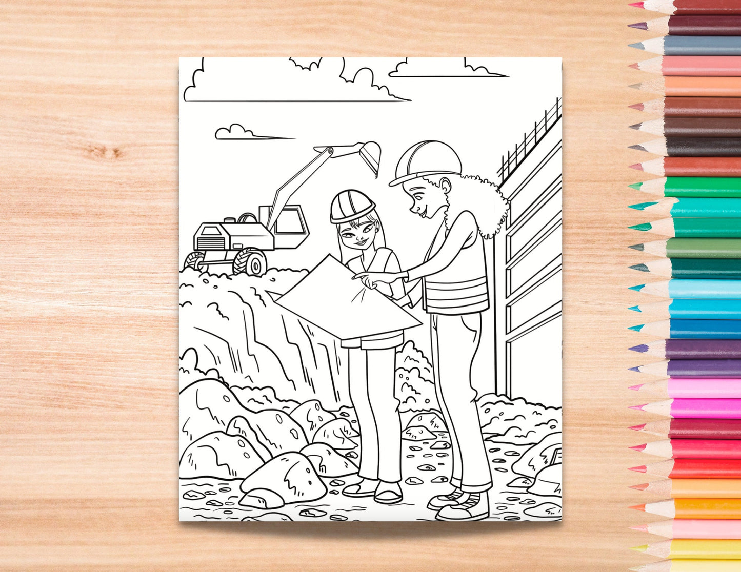 Geotechnical Engineer Kids Coloring Page, Women in STEM Activity, STEM Activity, Classroom Resource, Career Exploration